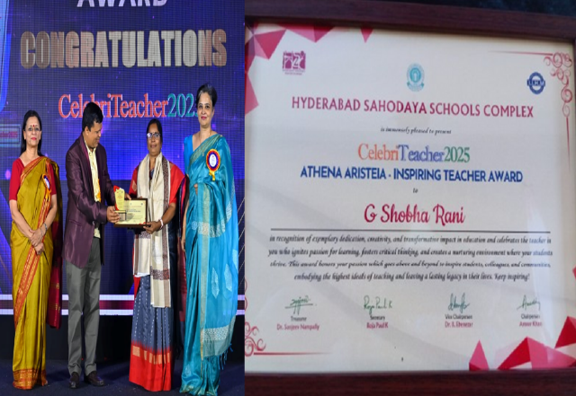 Principal with students